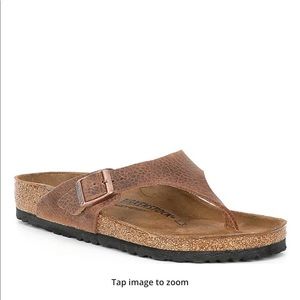 Birkenstock Men's Como Leather Thong Sandals in color Canberra Old Tobacco